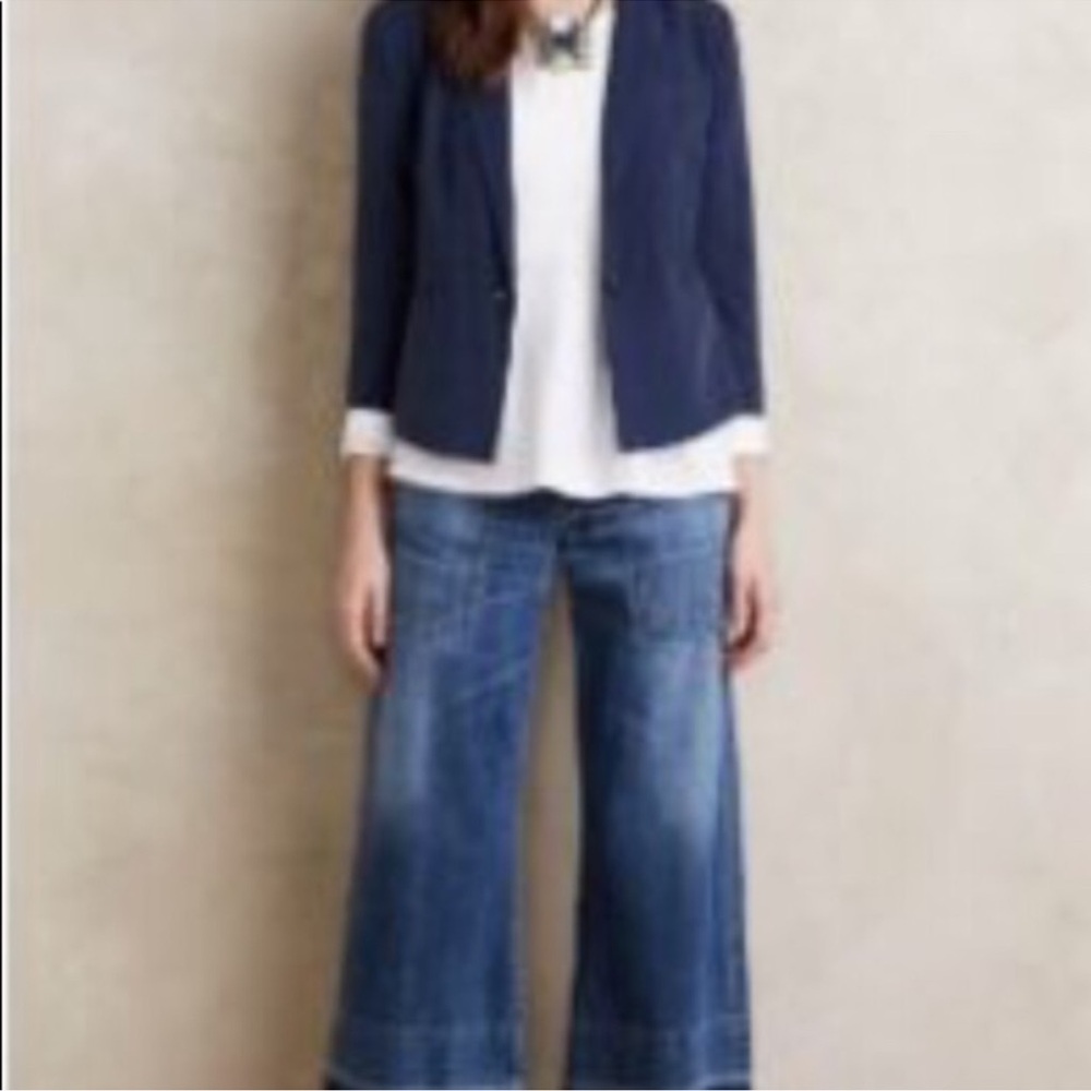 Old Navy Women’s Wide Leg High Rise Jeans Size 4 Stretch raw hem cropped - Picture 10 of 13